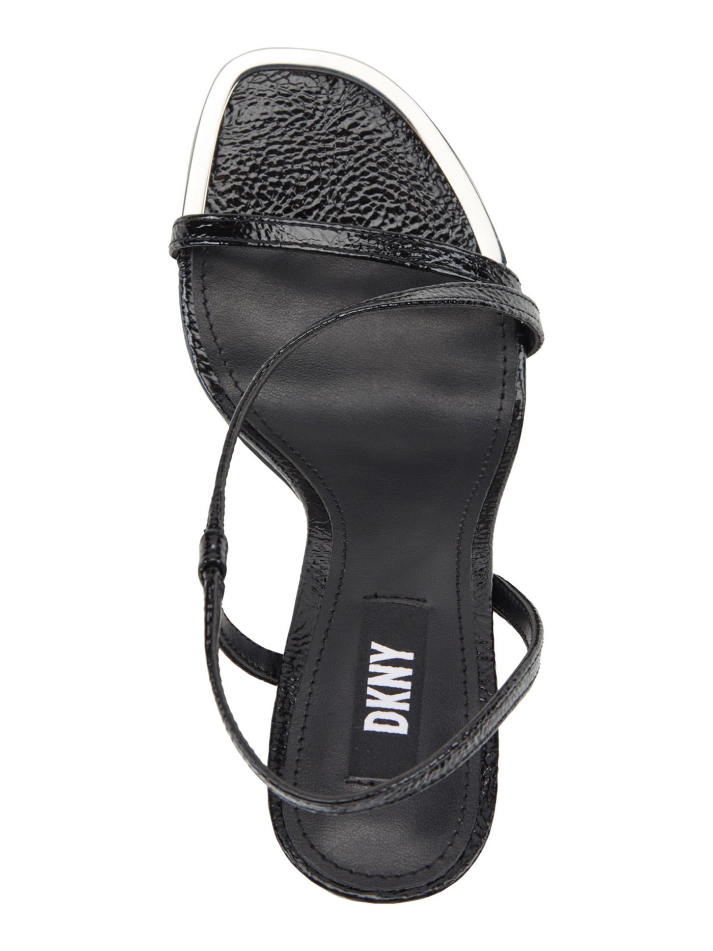 DKNY Womens Black Asymmetrical Danielle Round Toe Stiletto Slip On Dress Slingback Sandal 10