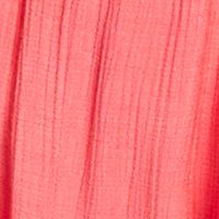 BAR III DRESSES Womens Coral Ruffled Textured Tie Waist Pullover Pouf Sleeve Off Shoulder Maxi Hi-Lo Dress