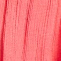 BAR III DRESSES Womens Coral Ruffled Textured Tie Waist Pullover Pouf Sleeve Off Shoulder Maxi Hi-Lo Dress