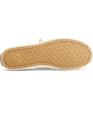 SPERRY Womens Ivory Mixed Media Barrel-Tied Rawhide Laces Treaded Insole Crock Padded Non-Marking Crest Vibe Plushwave Round Toe Lace-Up Leather Sneakers Shoes