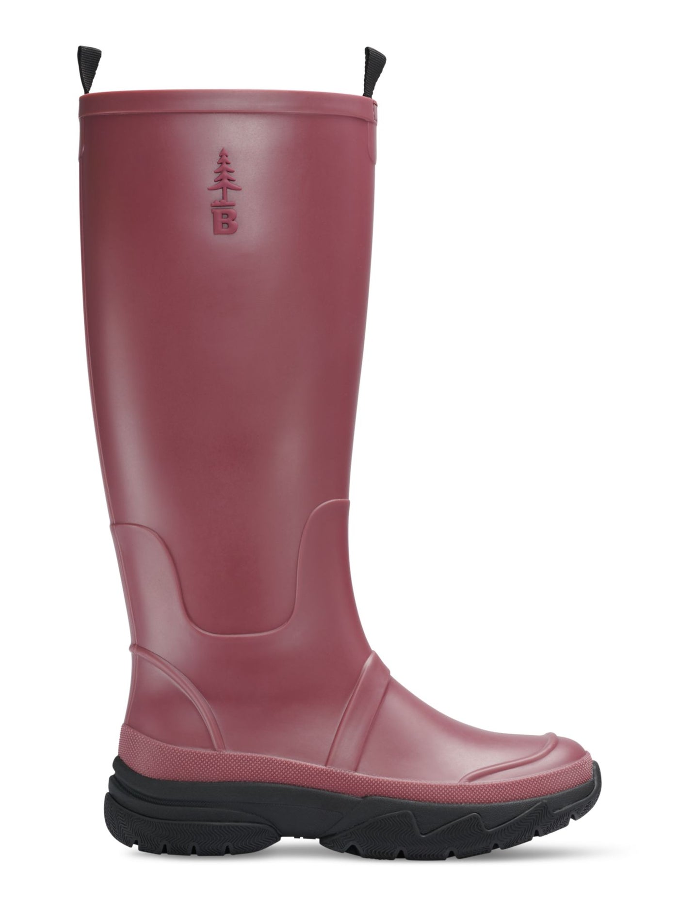 BASS OUTDOOR Womens Burgundy Waterproof Cushioned Removable Insole Field Round Toe Rain Boots 11 M