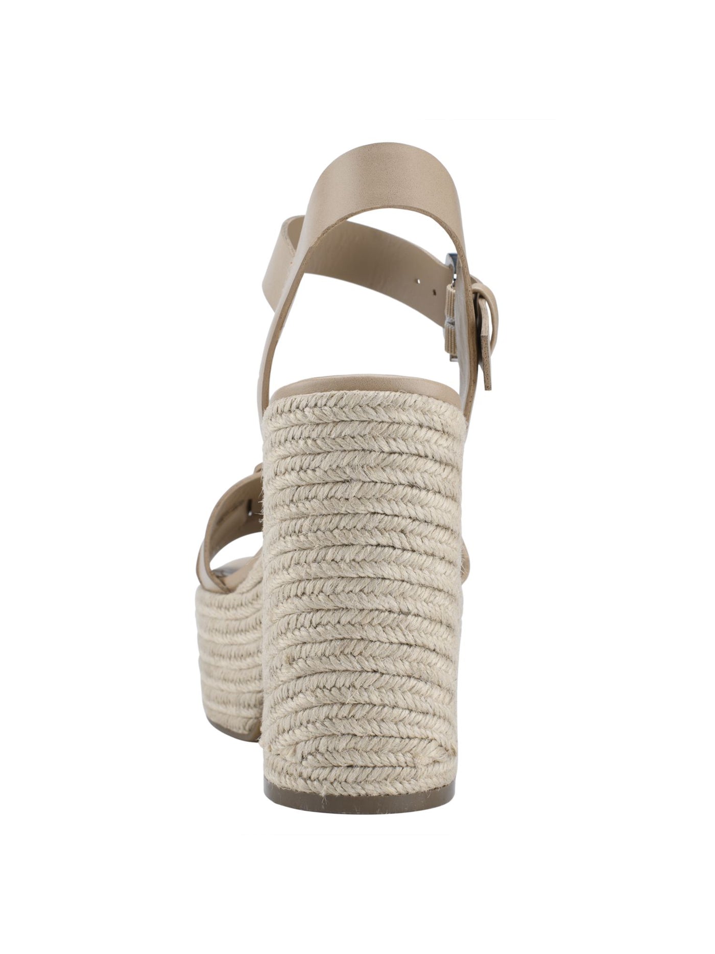 MARC FISHER Womens Ivory Padded Woven 2" Platform Adjustable Strap Ankle Strap Viga Round Toe Block Heel Buckle Espadrille Shoes 8 M