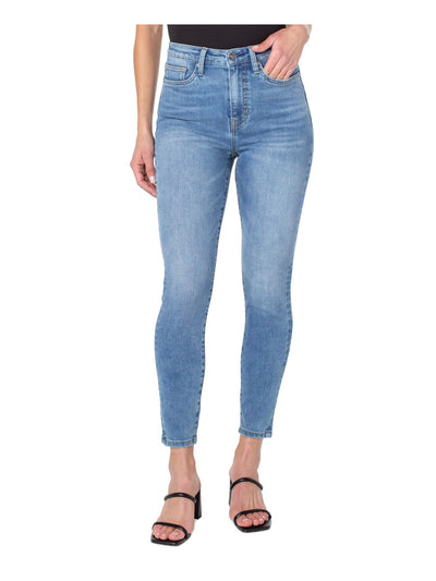 EARNEST SEWN NEW YORK Womens Blue Zippered Pocketed Skinny High Waist Jeans 24