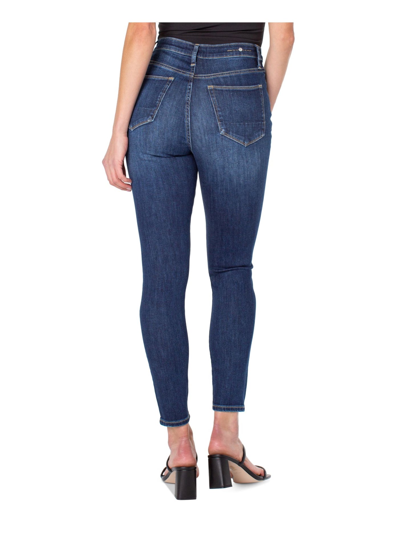 EARNEST SEWN NEW YORK Womens Blue Zippered Pocketed Skinny High Waist Jeans Juniors 33