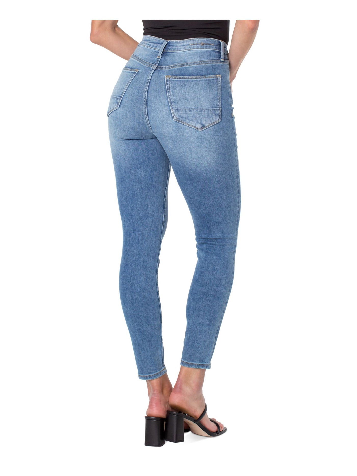 EARNEST SEWN NEW YORK Womens Blue Zippered Pocketed Skinny High Waist Jeans 25