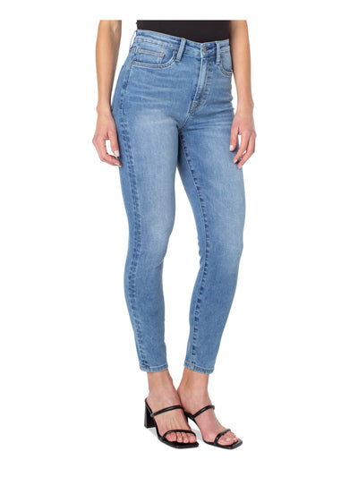 EARNEST SEWN NEW YORK Womens Blue Zippered Pocketed Skinny High Waist Jeans 25