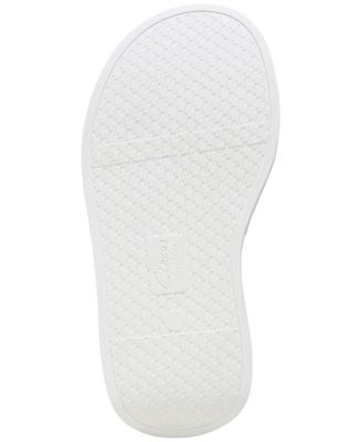 CIRCUS BY SAM EDELMAN Womens White Croc Embossed 1" Platform Padded Laina Round Toe Wedge Slip On Flip Flop Sandal M