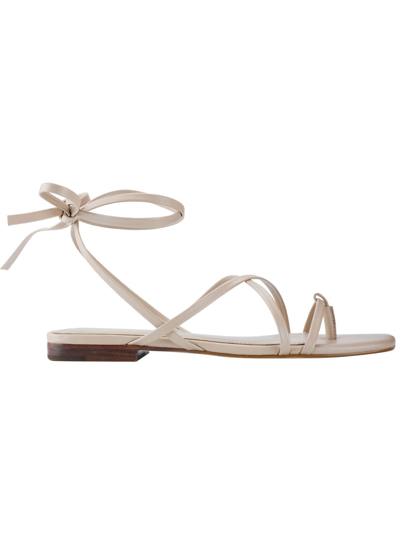 MARC FISHER Womens Beige Strappy Latent Square Toe Lace-Up Thong Sandals Shoes 7.5 M