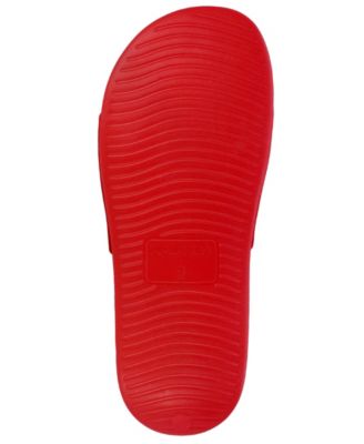 NAUTICA Mens Red Colorblocked Stripe Padded Compara Round Toe Slip On Slide Sandals Shoes