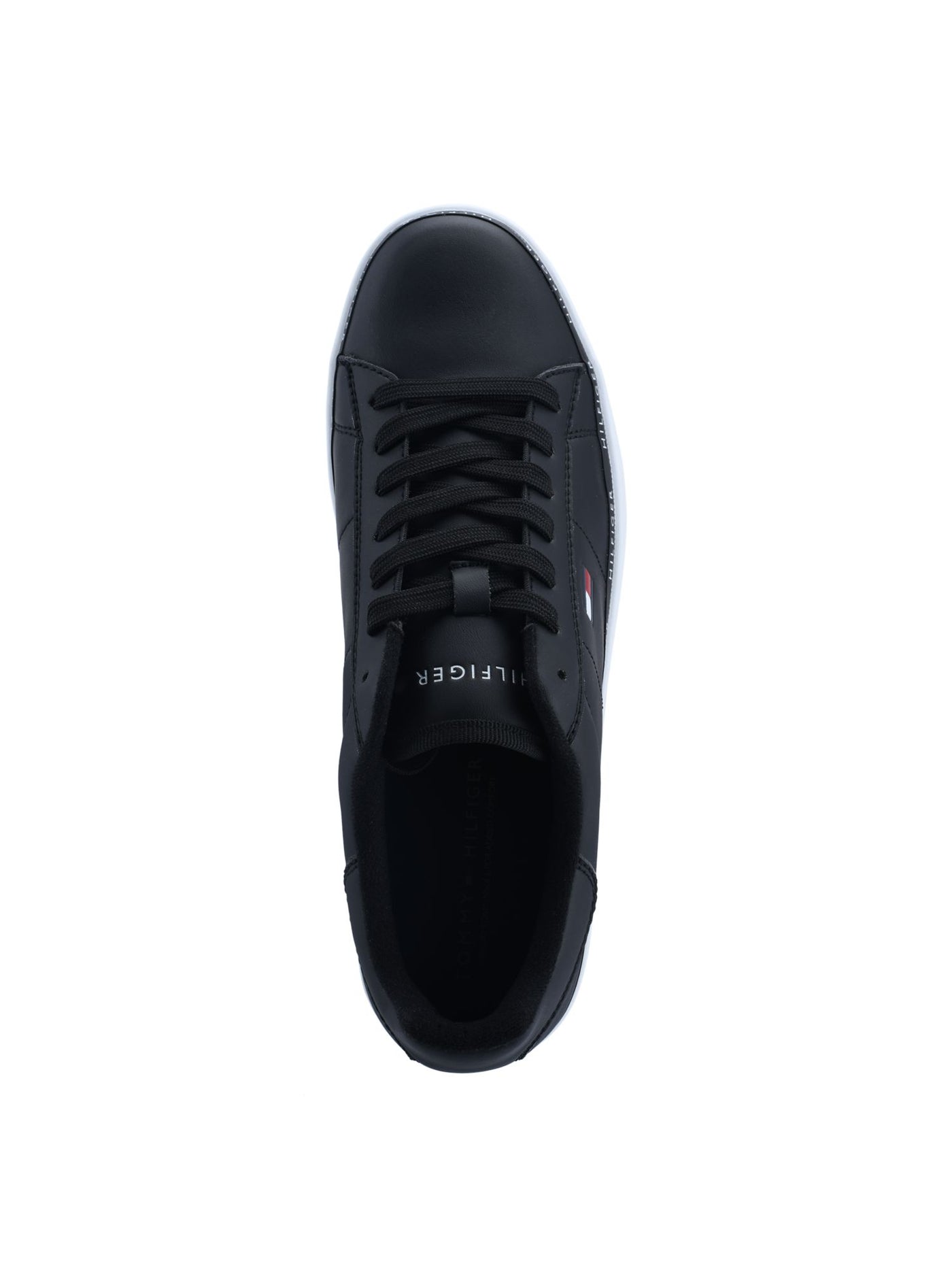 TOMMY HILFIGER Mens Black Removable Insole Cushioned Lewin Round Toe Platform Lace-Up Sneakers Shoes 11.5