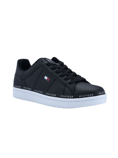TOMMY HILFIGER Mens Black Removable Insole Cushioned Lewin Round Toe Platform Lace-Up Sneakers Shoes 11.5