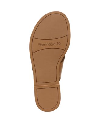 FRANCO SARTO Womens Brown Goring Padded Jenice Round Toe Slip On Leather Thong Sandals Shoes M