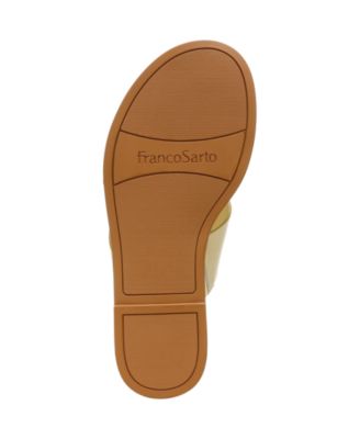 FRANCO SARTO Womens Beige Cushioned Woven Jenice Round Toe Slip On Slide Sandals Shoes M