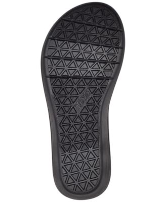 TEVA Womens Black Printed Antimicrobial Quickdry Voya Round Toe Platform Slip On Thong Sandals Shoes