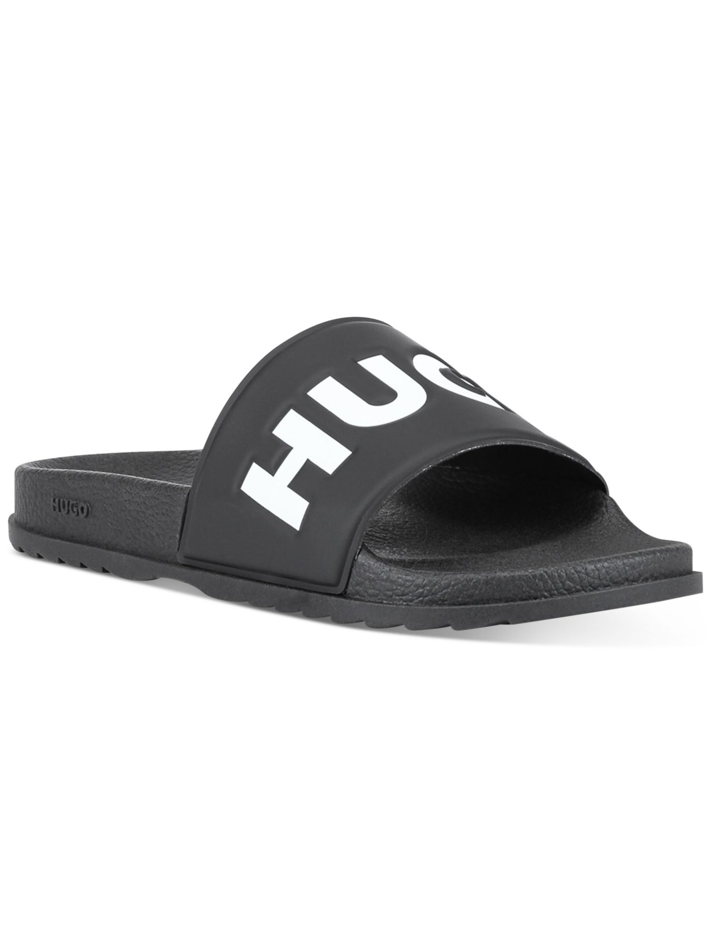 HUGO Mens Black Logo Comfort Match Open Toe Platform Slip On Slide Sandals Shoes 45