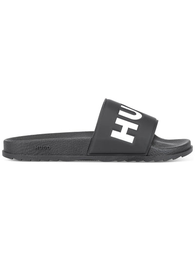 HUGO Mens Black Logo Comfort Match Open Toe Platform Slip On Slide Sandals Shoes 45