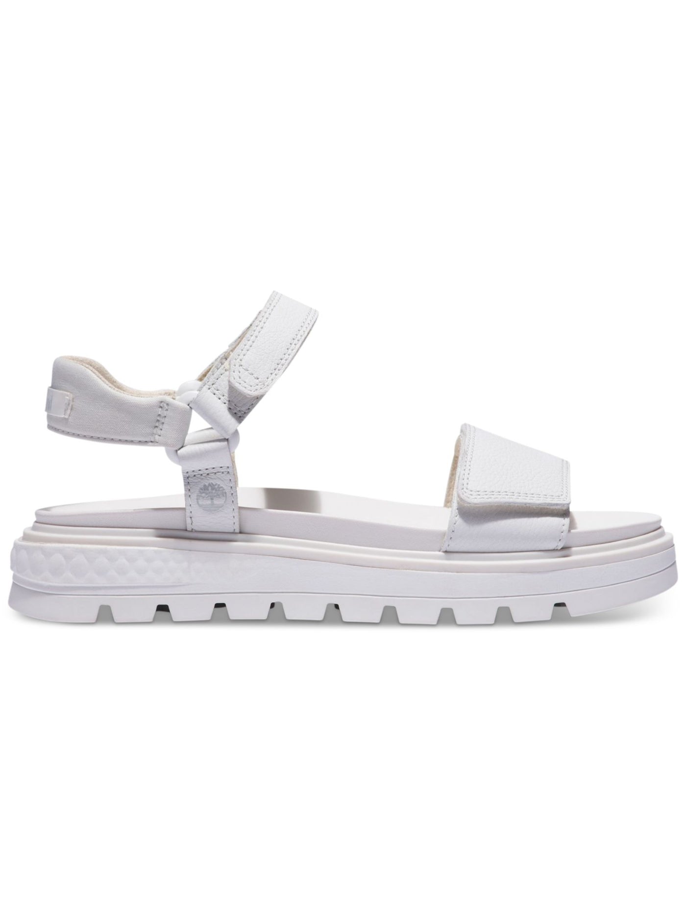 TIMBERLAND Womens White Comfort Ankle Strap Ray City Round Toe Wedge Leather Sandals Shoes 10