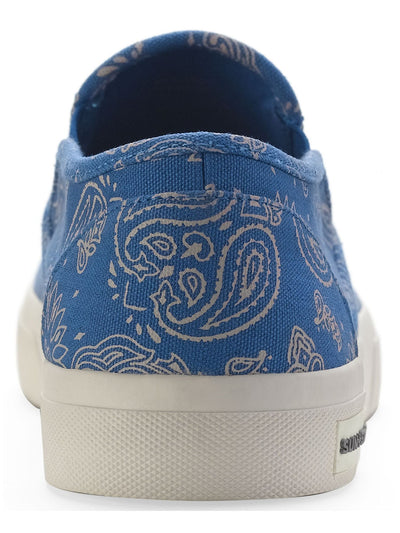 SUN STONE Mens Blue Bandana Goring Padded Reins Round Toe Platform Slip On Sneakers Shoes 10.5 M