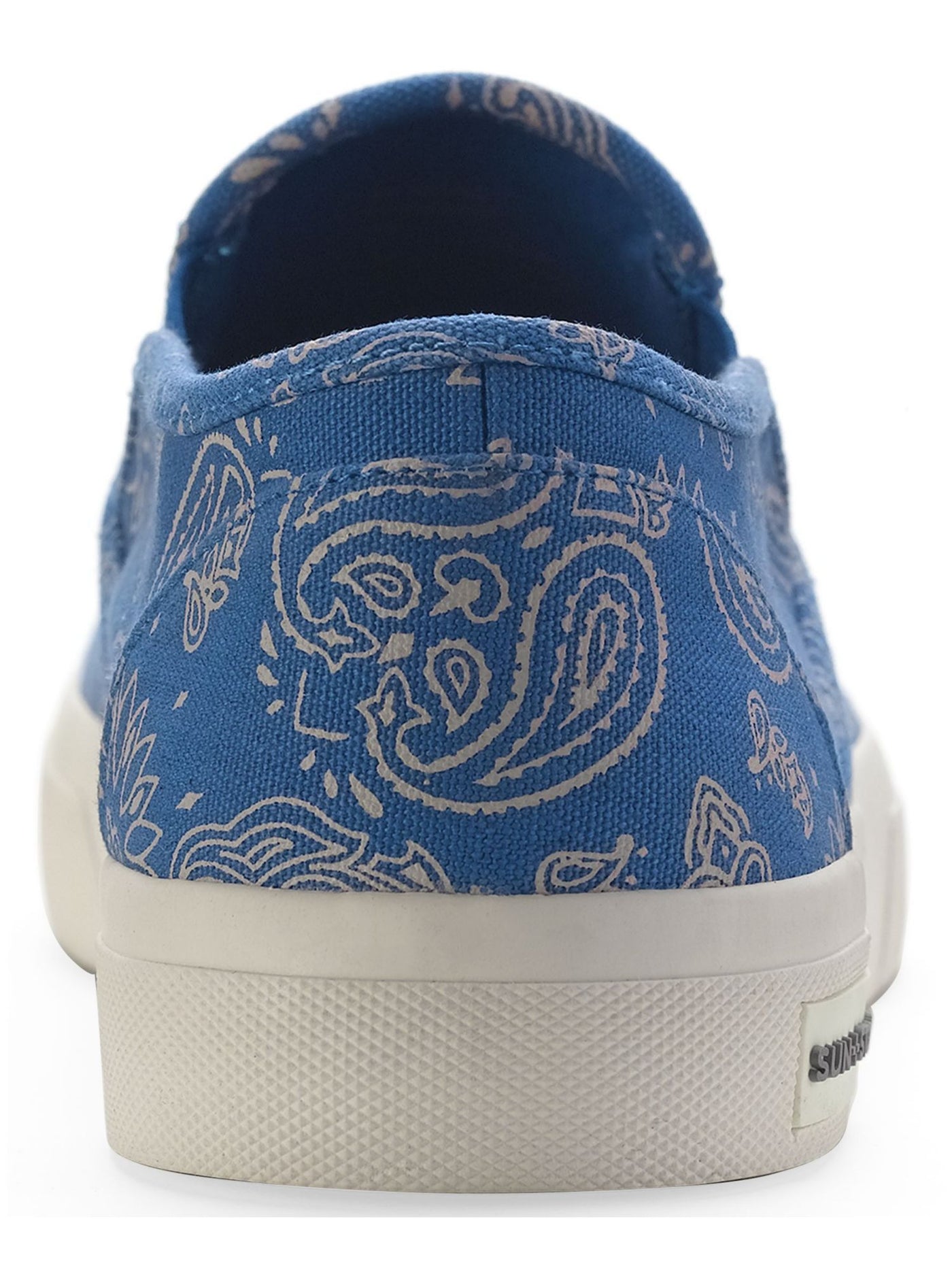 SUN STONE Mens Blue Bandana Goring Padded Reins Round Toe Platform Slip On Sneakers Shoes 8.5 M