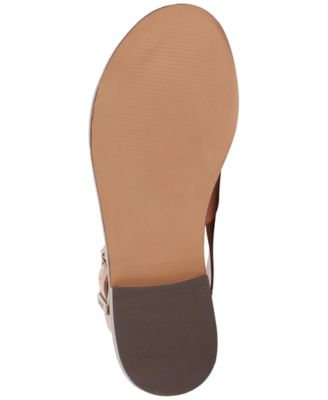 BARBOUR Womens Brown 0.5 Heel Adjustable Strap Logo Moreda Round Toe Block Heel Buckle Leather Slingback Sandal