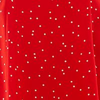 B DARLIN Womens Red Ruffled Lined Polka Dot Short Sleeve Sweetheart Neckline Mini Evening A-Line Dress