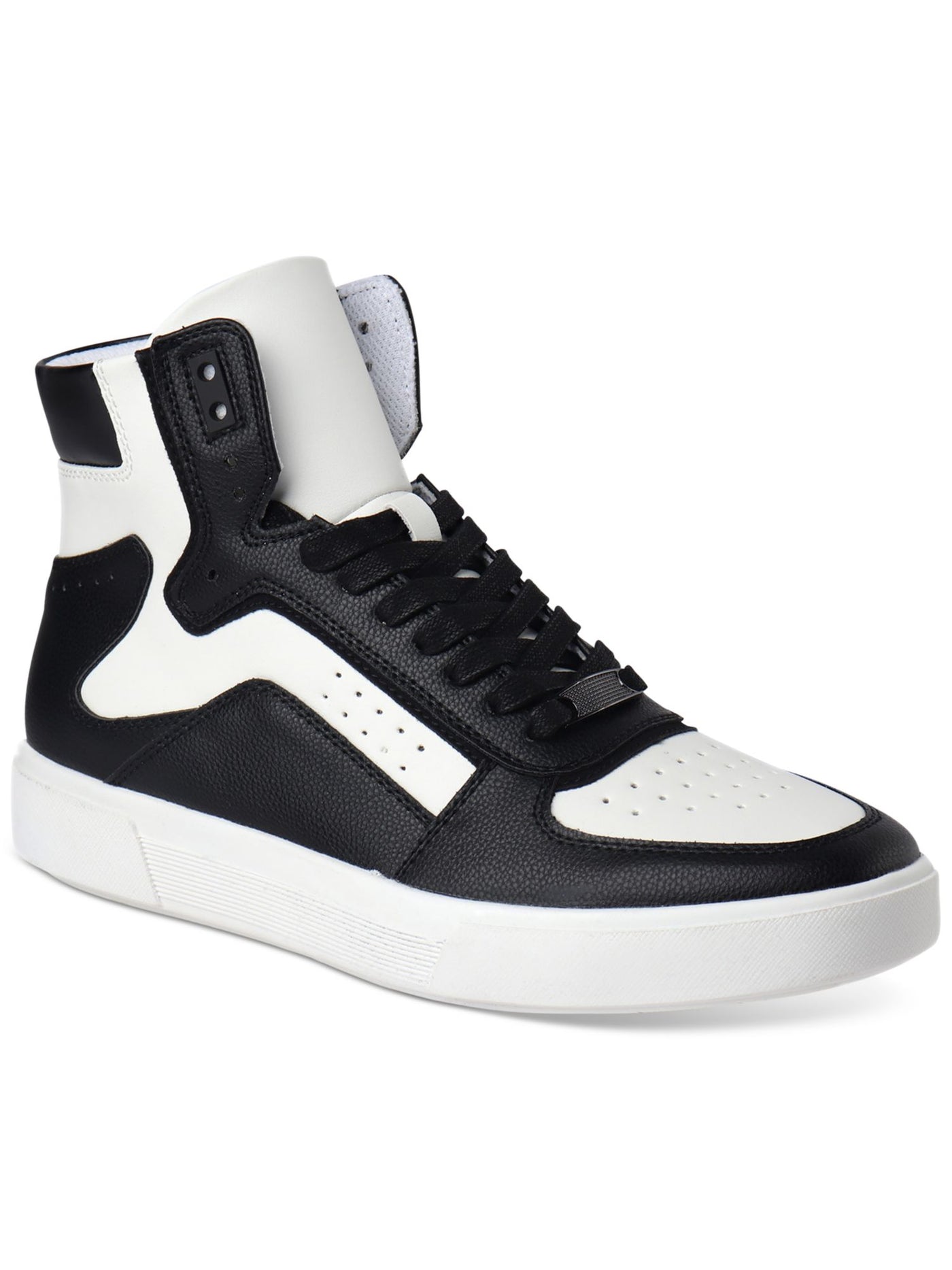 INC Mens Black Comfort Perforated Keanu Round Toe Platform Lace-Up Athletic Sneakers 8.5 M