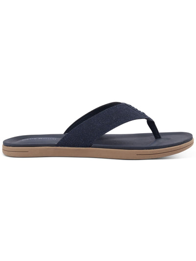 CLUBROOM Mens Navy 1 Strap Padded Riley Round Toe Slip On Flip Flop Sandal 8 M