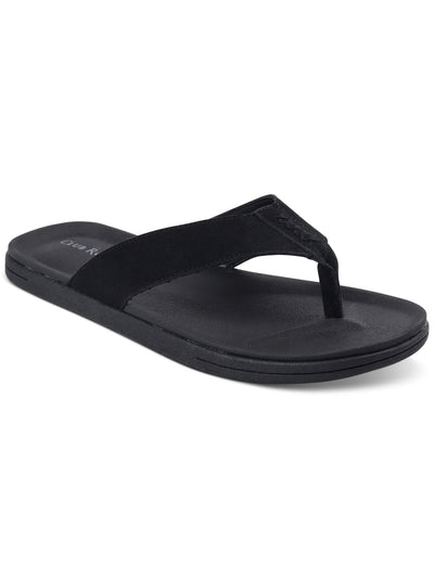 CLUBROOM Mens Black Padded Riley Round Toe Slip On Flip Flop Sandal 7 M