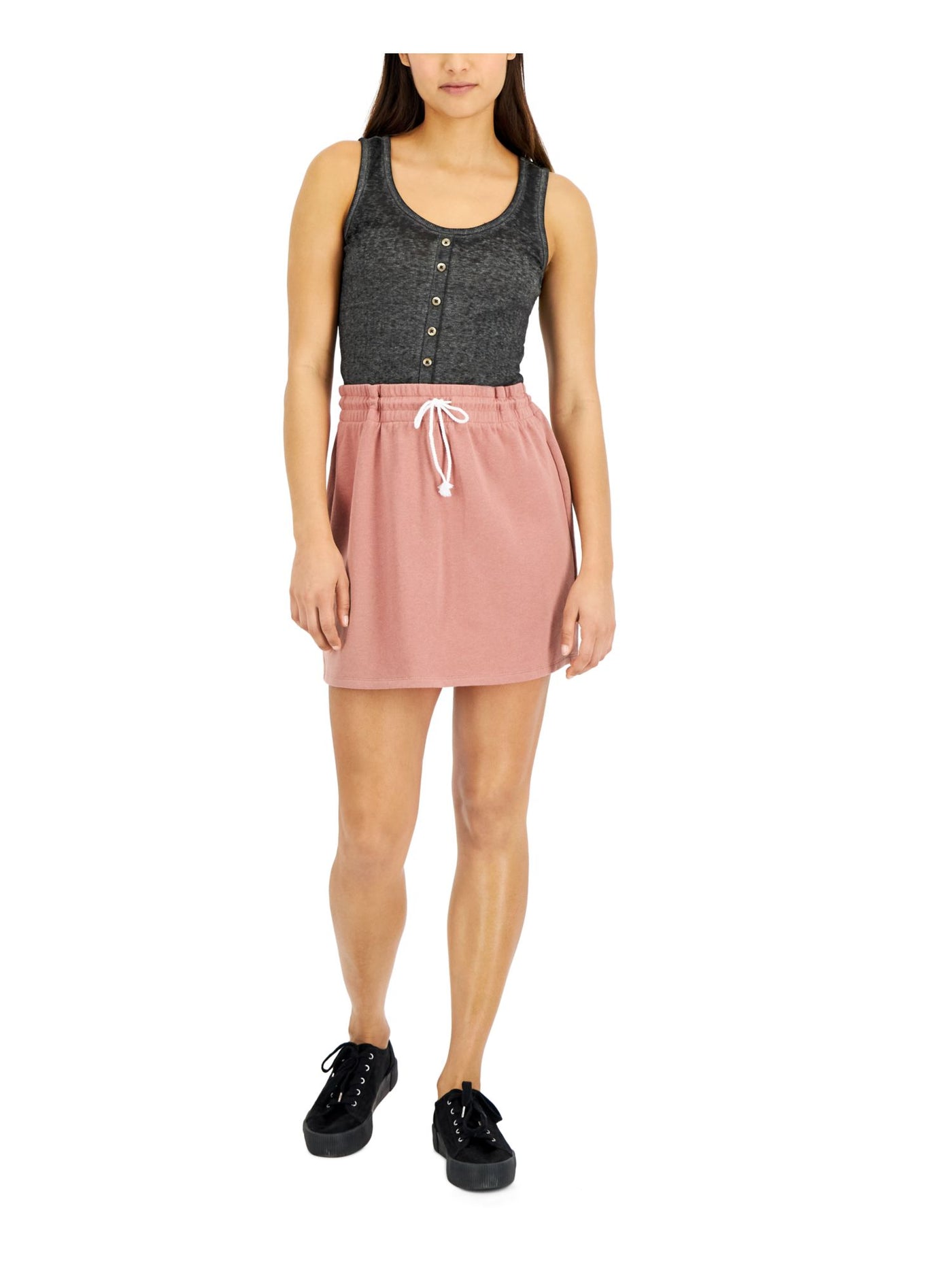 GRAYSON THREADS BLACK LABEL Womens Pink Unlined Drawstring Elastic Waist Short A-Line Skirt Juniors XS