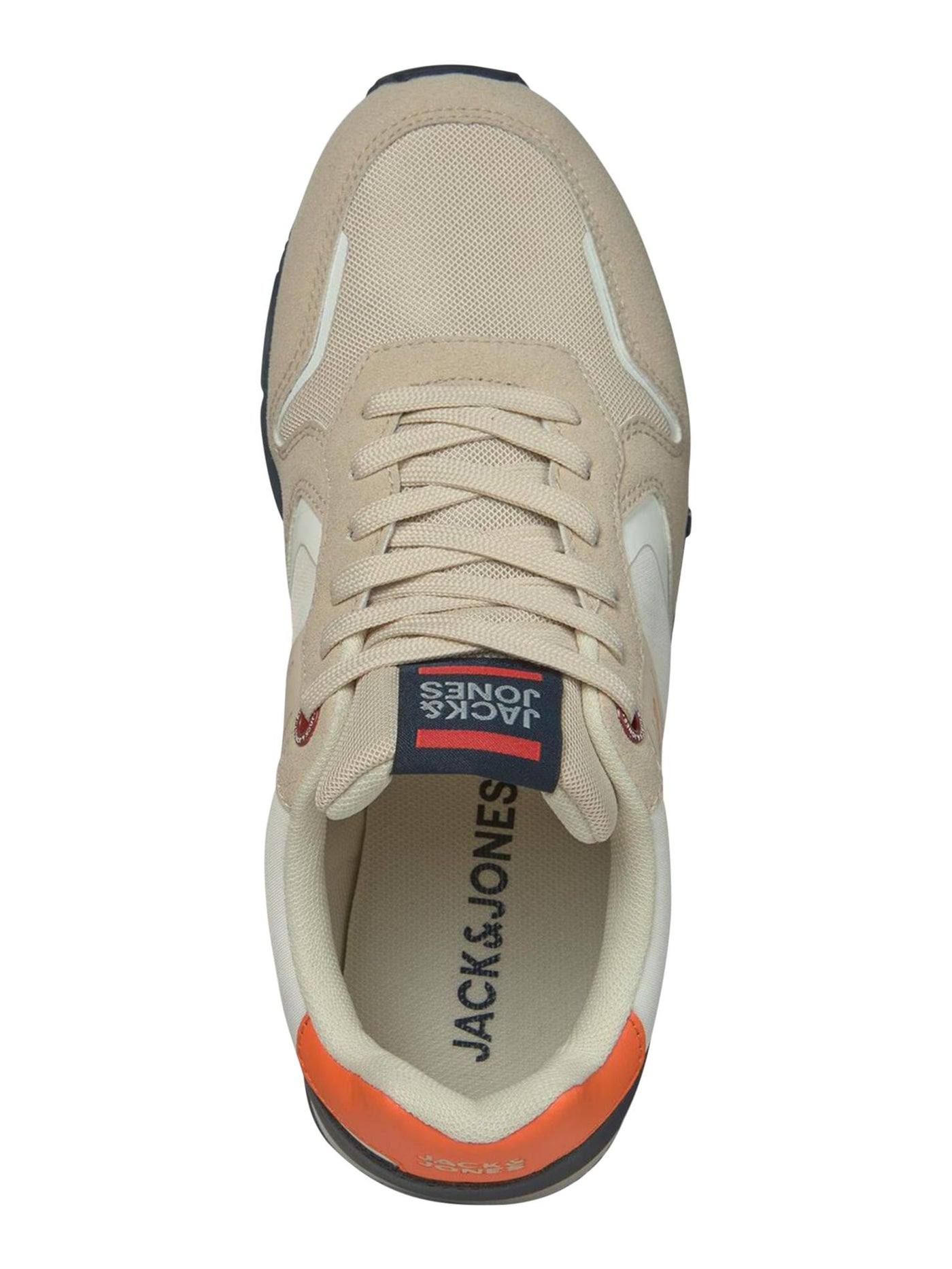 JACK & JONES Womens Beige Mixed Media Logo Stripe And Tongue Padded Heel Padded Harrow Round Toe Platform Lace-Up Sneakers Shoes 10