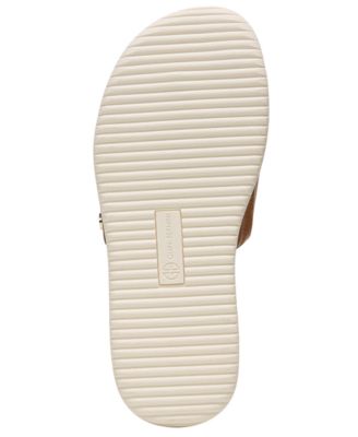 GIANI BERNINI Womens Brown Textured Goring Logo Cushioned Comfort Cristeena Round Toe Wedge Slip On Sandals Shoes M