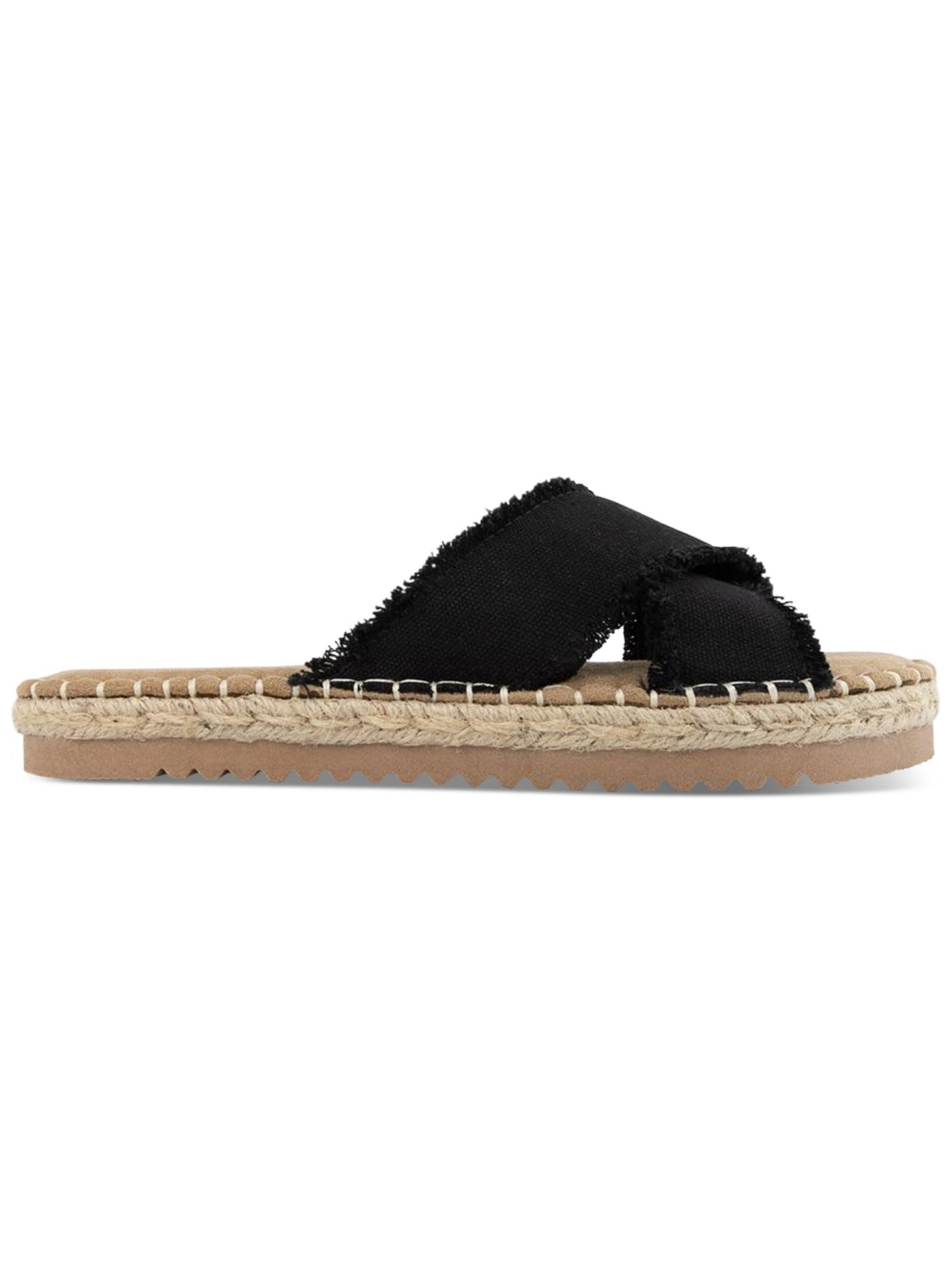 STYLE & COMPANY Womens Black Crisscross Straps Cushioned Woven Kelt Round Toe Platform Slip On Slide Sandals Shoes 5 M