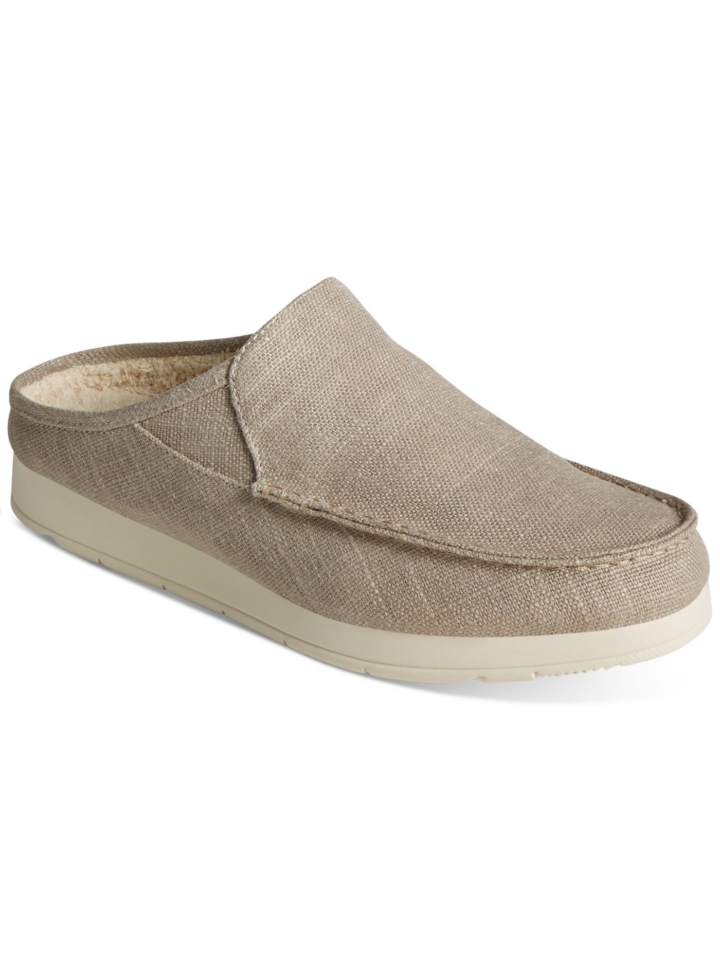 SPERRY Womens Beige Moc Toe Comfort Padded Moc-sider Round Toe Platform Slip On Mules 8.5 M