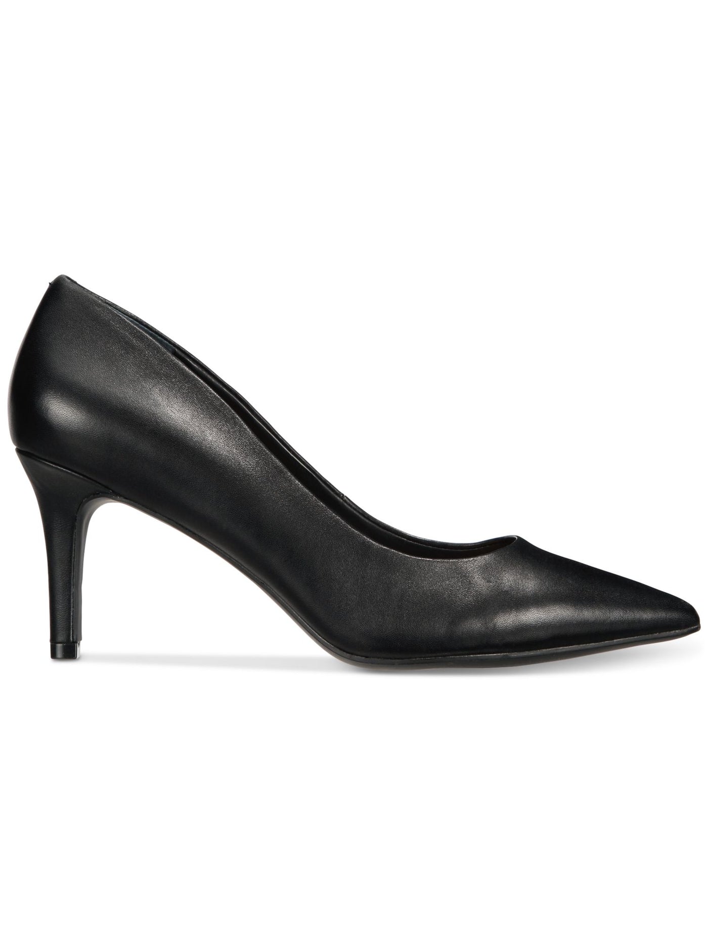 ALFANI Womens Black Cushioned Padded Jeules Pointed Toe Stiletto Slip On Leather Pumps Shoes 8 W