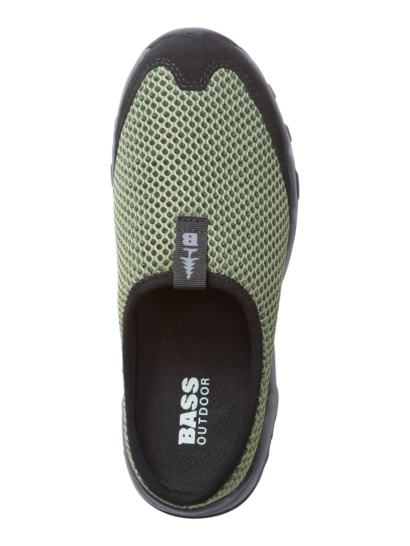 BASS OUTDOOR Womens Green Mixed Media Pull-Tab Cushioned Slip Resistant Aqua Round Toe Slip On Mules 8.5 M