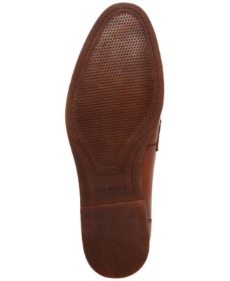 STEVE MADDEN Mens Brown Metal Bit-Embellishment Cushioned Randy Round Toe Slip On Leather Dress Loafers Shoes M