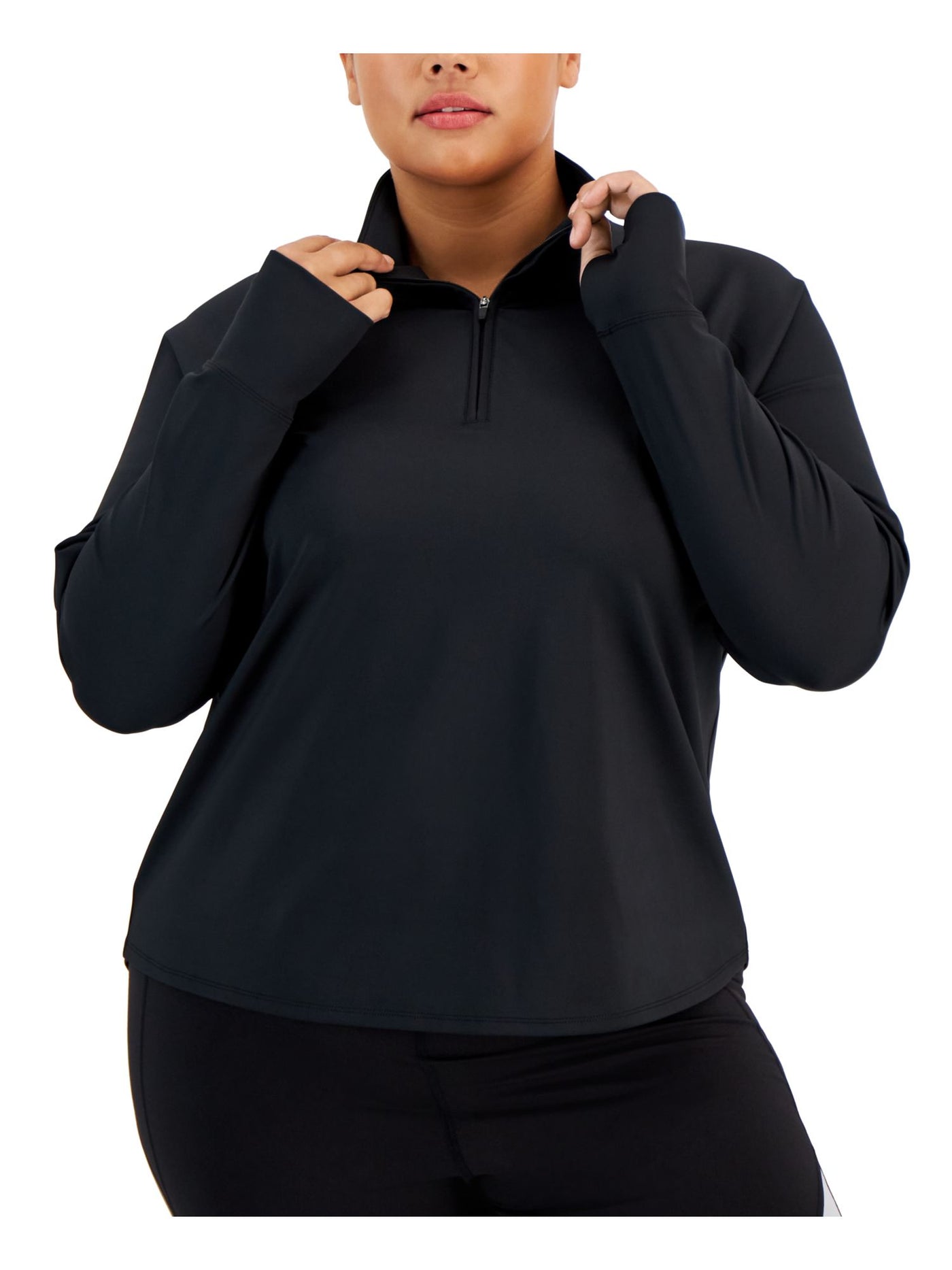 I-D IDEOLOGY Womens Black Sweatshirt Plus 1X