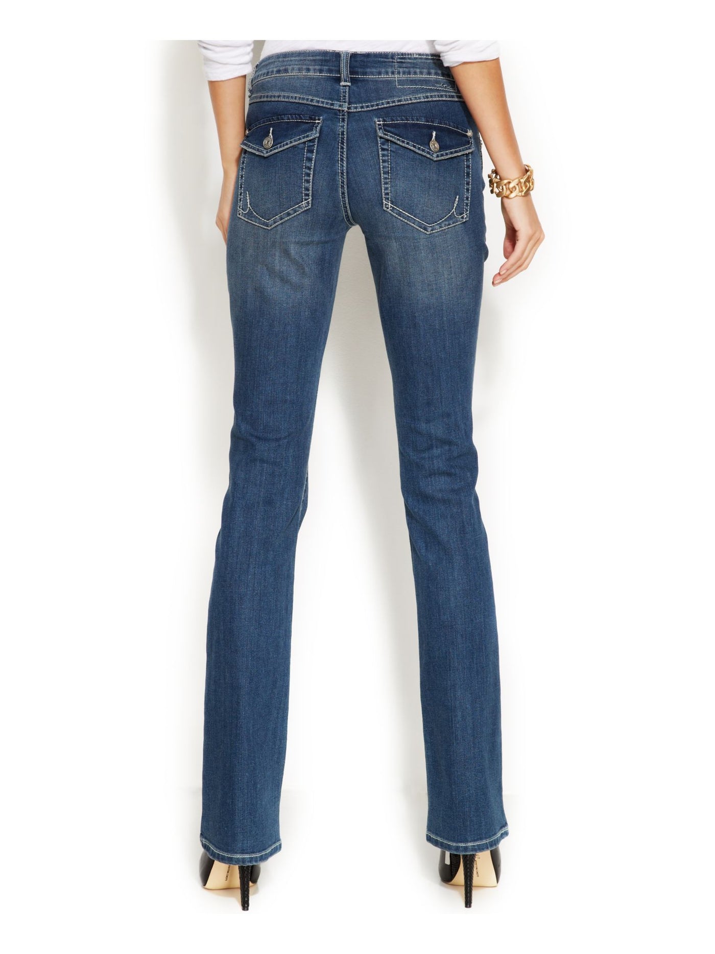 INC Womens Blue Boot Cut Jeans 4 Long