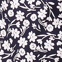 MSK PETITES Womens Navy Smocked Unlined Pullover Floral Pouf Sleeve Square Neck Short Fit + Flare Dress