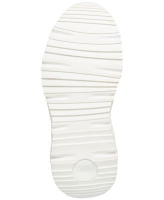 STEVE MADDEN Womens White 1" Platform Comfort Blatant Round Toe Wedge Lace-Up Leather Athletic Training Shoes M