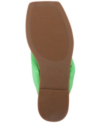 BAR III Womens Green Padded Cloverr Square Toe Slip On Thong Sandals Shoes M