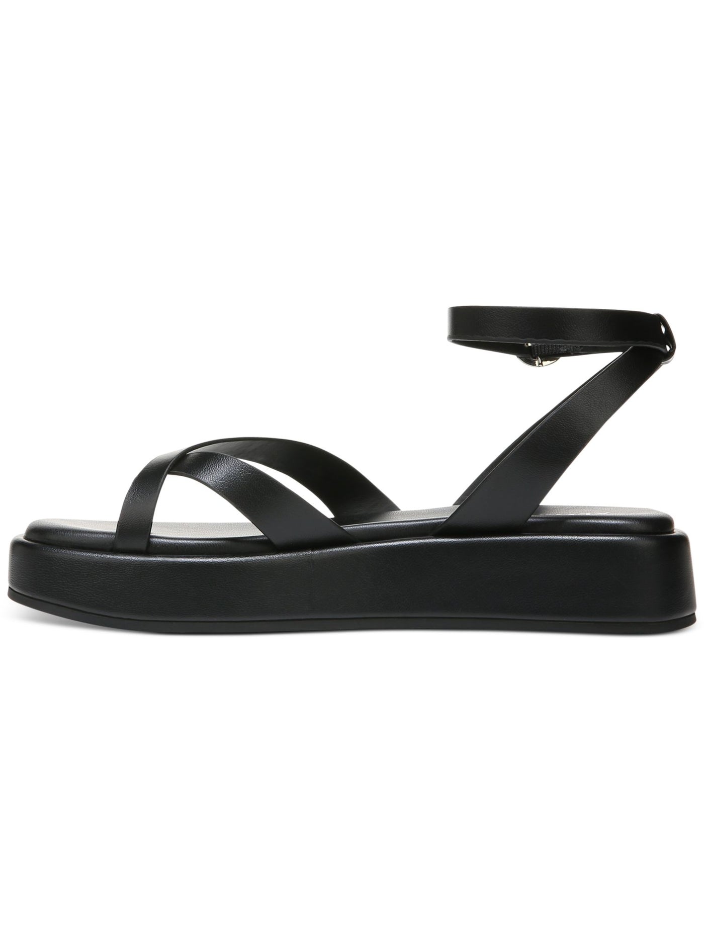 ALFANI Womens Black Adjustable Ankle Strap Strappy Padded Araa Round Toe Platform Buckle Heeled Sandal 6.5 M