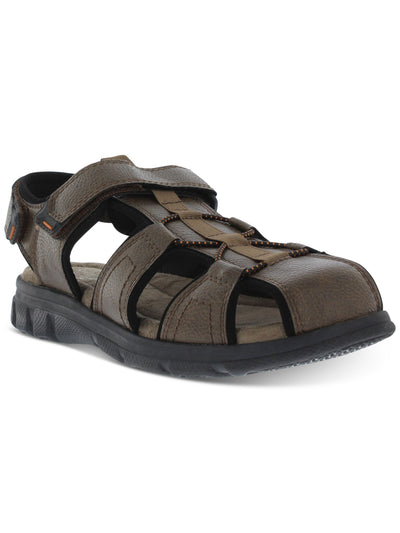 WEATHERPROOF VINTAGE Mens Brown Caged Cushioned Adjustable Cory Round Toe Platform Sandals Shoes 10 M