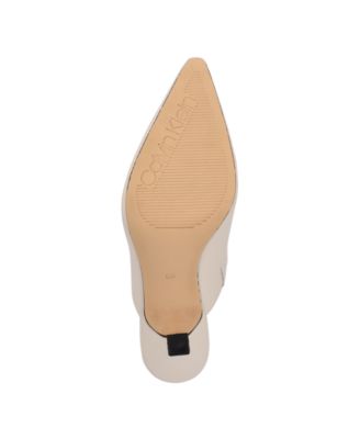 CALVIN KLEIN Womens Beige Padded Odina Pointed Toe Slip On Heels Shoes M