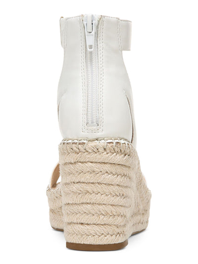 ALFANI Womens White Ankle Strap Padded Cohjo Round Toe Wedge Zip-Up Espadrille Shoes 9.5 M