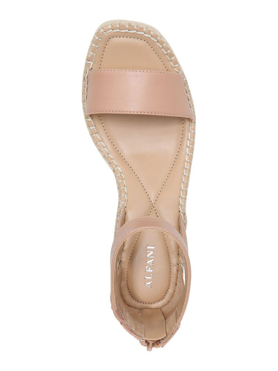 ALFANI Womens Pink 1" Platform Goring Ankle Strap Padded Cohjo Round Toe Wedge Zip-Up Espadrille Shoes 9.5 M