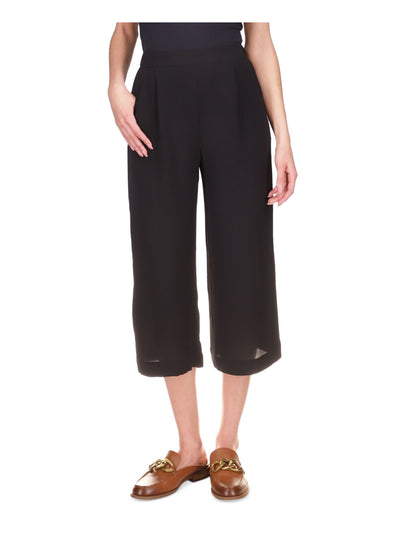 MICHAEL KORS Womens Black Pocketed Flare Leg Culottes Wear To Work High Waist Pants XL