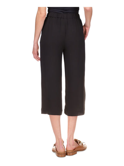 MICHAEL KORS Womens Black Pocketed Flare Leg Culottes Wear To Work High Waist Pants XL
