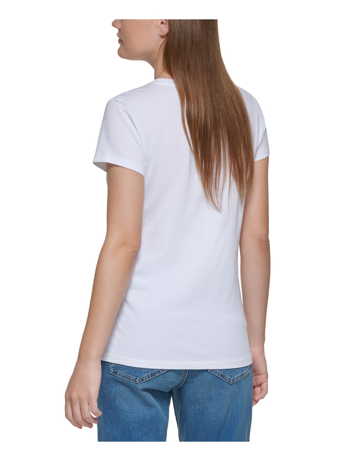 CALVIN KLEIN JEANS Womens White Logo Graphic Short Sleeve Crew Neck T-Shirt XL