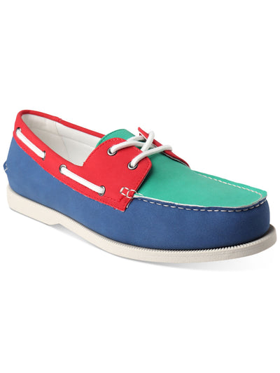 CLUBROOM Mens Blue Color Block Comfort Elliot Round Toe Lace-Up Boat Shoes 11 M